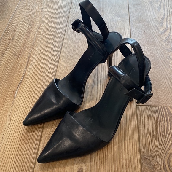 Alexander Wang lovisa black leather heels Size 37 1/2 (8) with box and dust bag - Picture 6 of 12